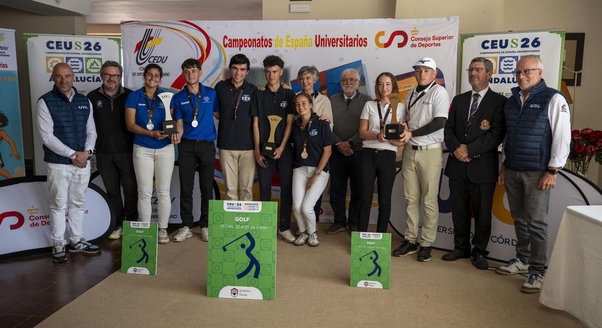 Entrega de premiados del Campeonato de España universitario de golf.
