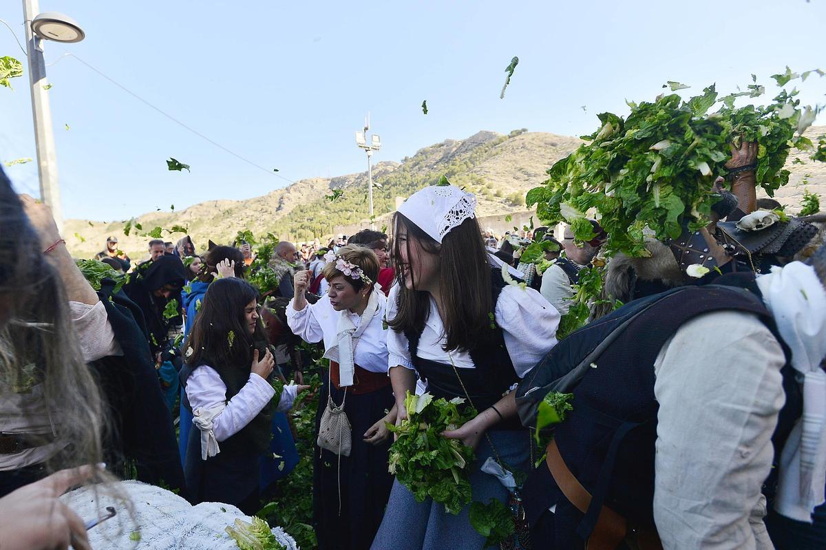 Lechugas al cielo para una batalla campal en Villena
