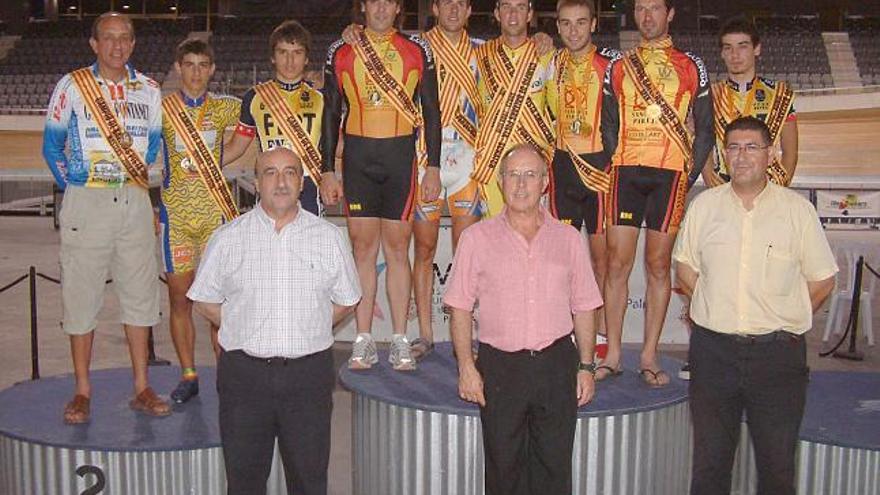 Podio general del Campionat de Balears 2008 de ciclismo en pista.