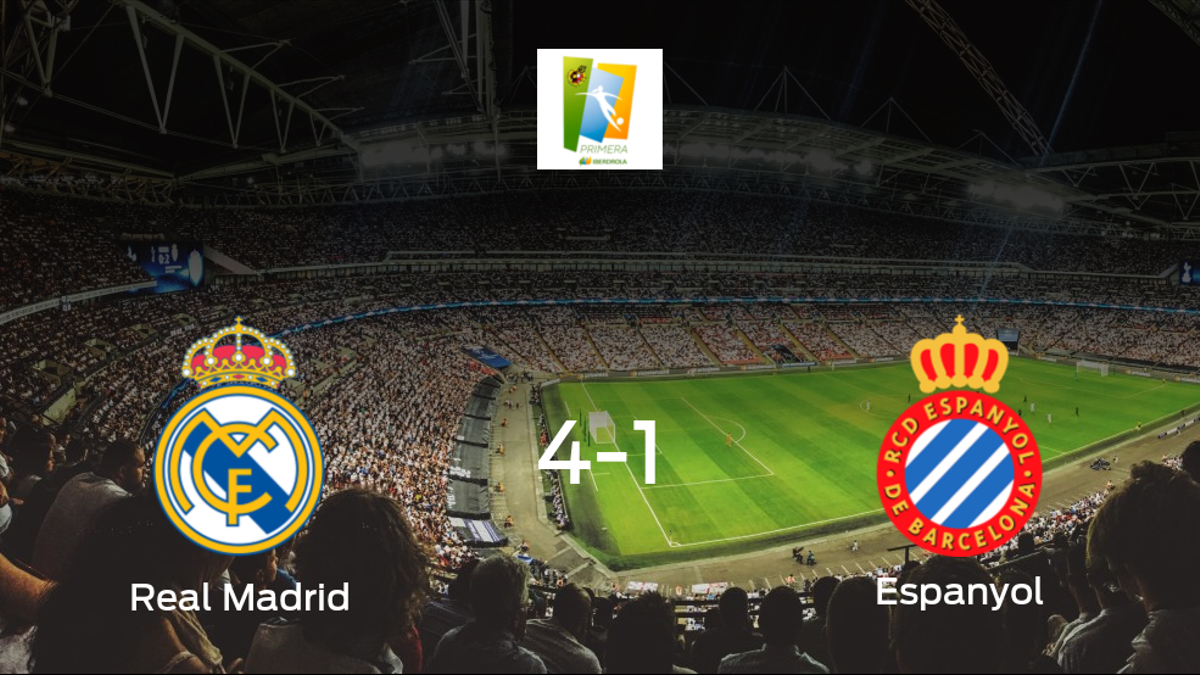 El Real Madrid Femenino se hace con los tres puntos tras golear al Espanyol Femenino en casa (4-1)