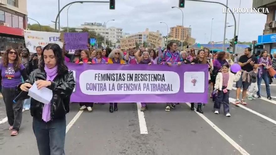 Manifestación en Gran Canaria por el Día Internacional de la Mujer: igualdad real, derechos y rechazo a la guerra, claves de la protesta feminista