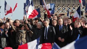 Manifestación de apoyo a Fillon en París.