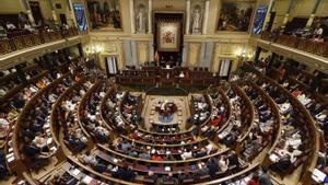 El hemiciclo del Congreso durante la sesión constitutiva de las Cortes. EFE/ Juan Carlos Hidalgo **POOL**