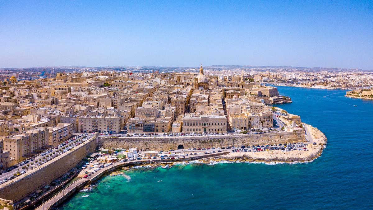 Toma aérea de La Valletta en Malta