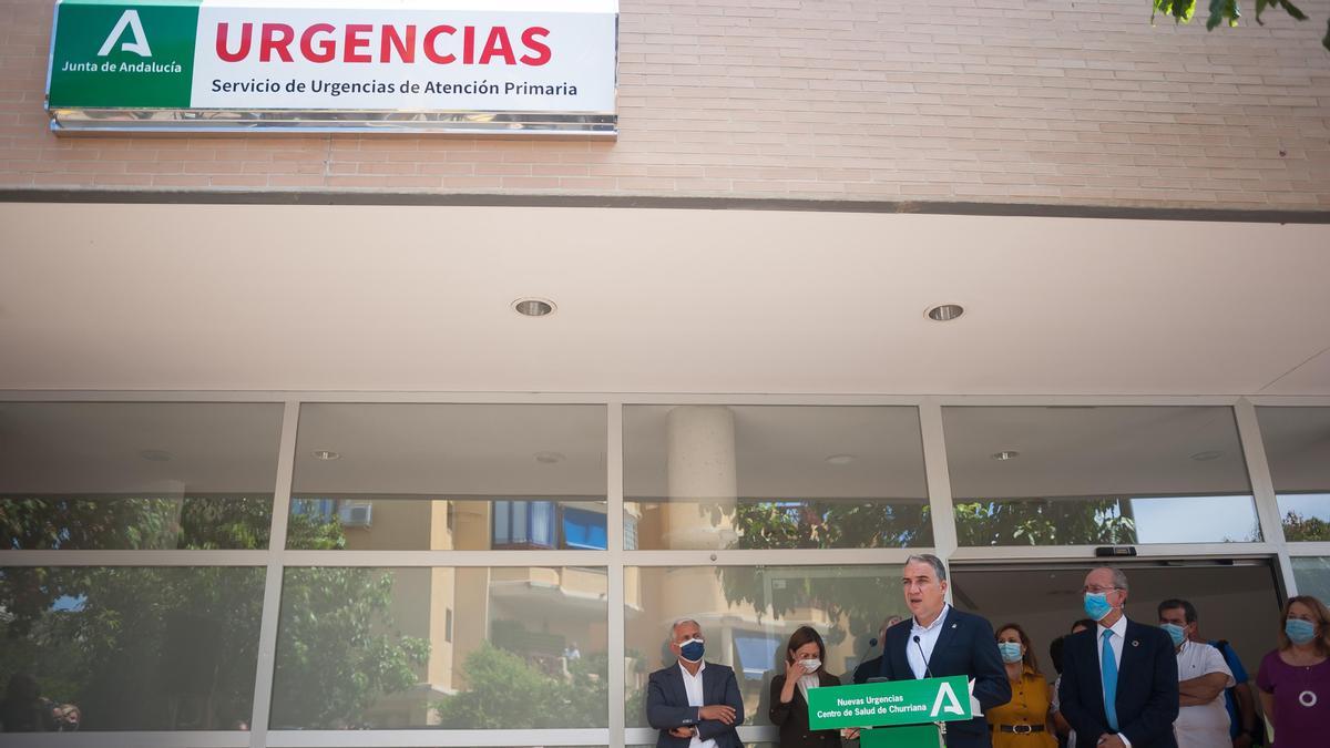 Elías Bendodo, en la inauguración de la urgencias del centro de salud de Churriana.