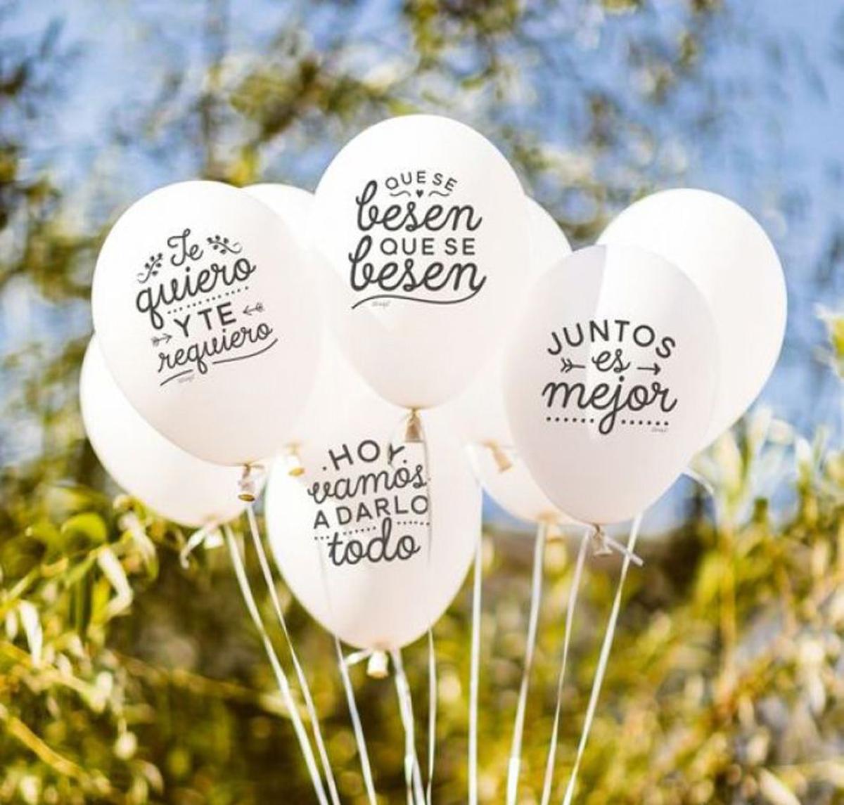 Decoración boda: globos con mensaje