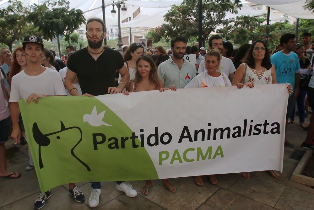 Manifestación antitaurina en Málaga