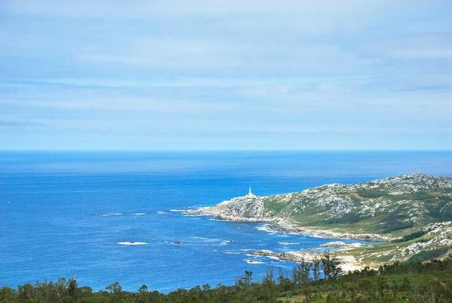 view of lighthouse of Cape Vilan, Galicia, Spain