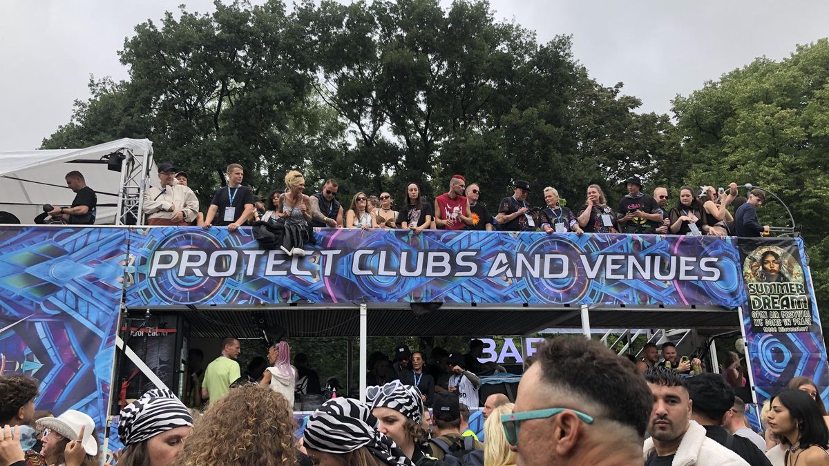 Festival tecno en Berlín, el pasado sábado.