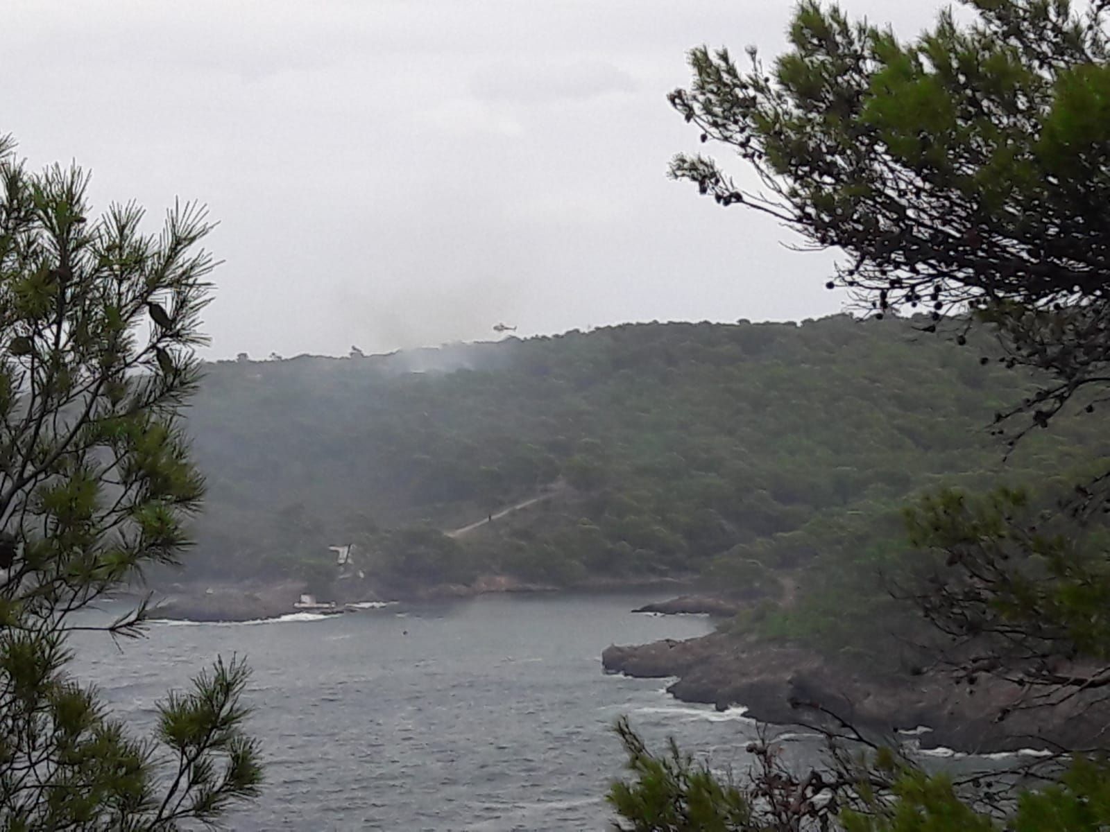 Un rayo provoca un incendio forestal en la zona militar de Cap Pinar