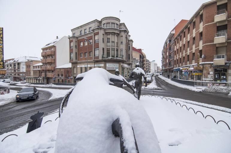 Así ha sido la nevada en Benavente.