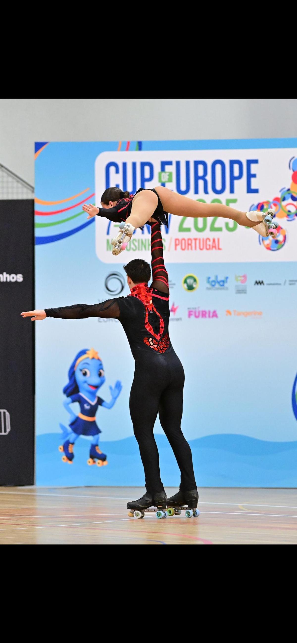 Joan Miquel Mulet y Daniela García, en el campeonato de Europa.