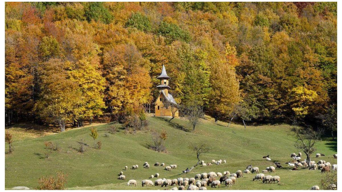 Paisaje rural en Rumanía