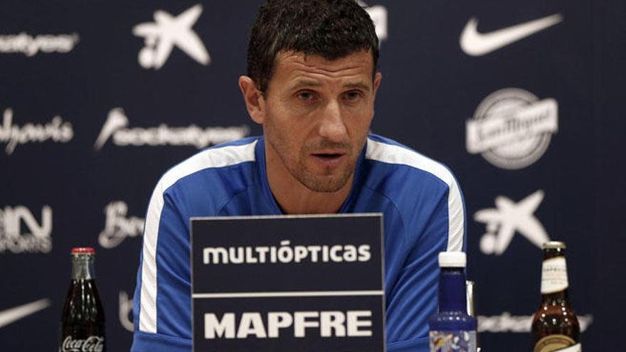 Javi Gracia, ayer, en la rueda de prensa previa al partido contra el Valencia.