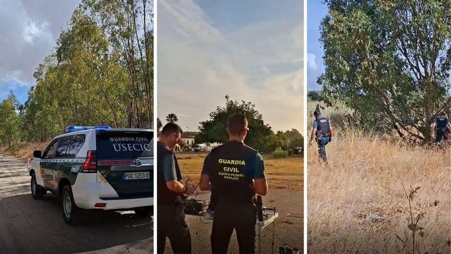 Vídeo | La Guardia Civil mantiene el dispositivo de búsqueda para encontrar a Francisca, vecina desaparecida en Olivenza