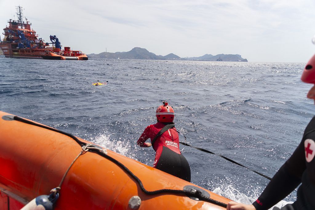 Simulacro rescate Salvamento Marítimo y cruz roja