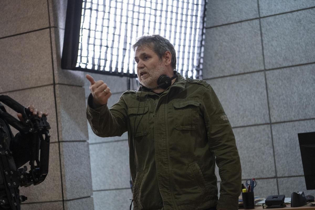 El director Jorge Coira durante el rodaje de este lunes