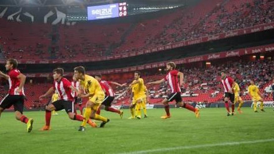 El Girona, al majestuós San Mamés, en el primer partit de Lliga de la temporada passada.