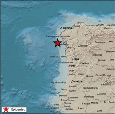 La estrella marca el epicentro.