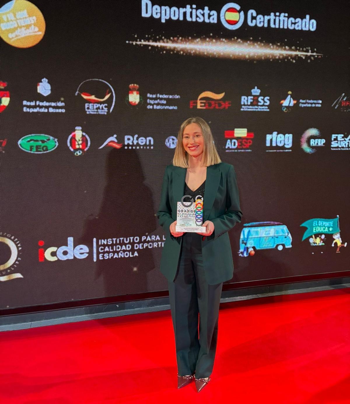 La representante del Gimnasia Morvedre en la gala.