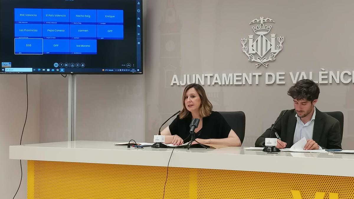 María José Catalá durante la rueda de prensa tras la junta de Gobierno