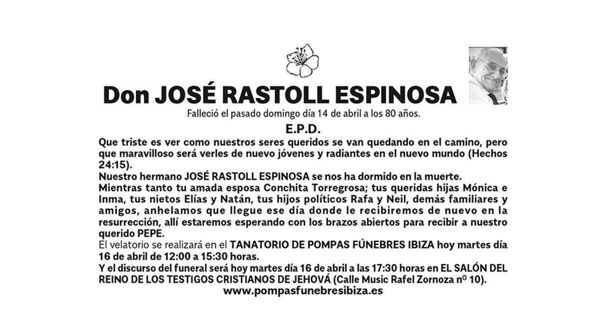 Esquela José Rastoll Espinosa