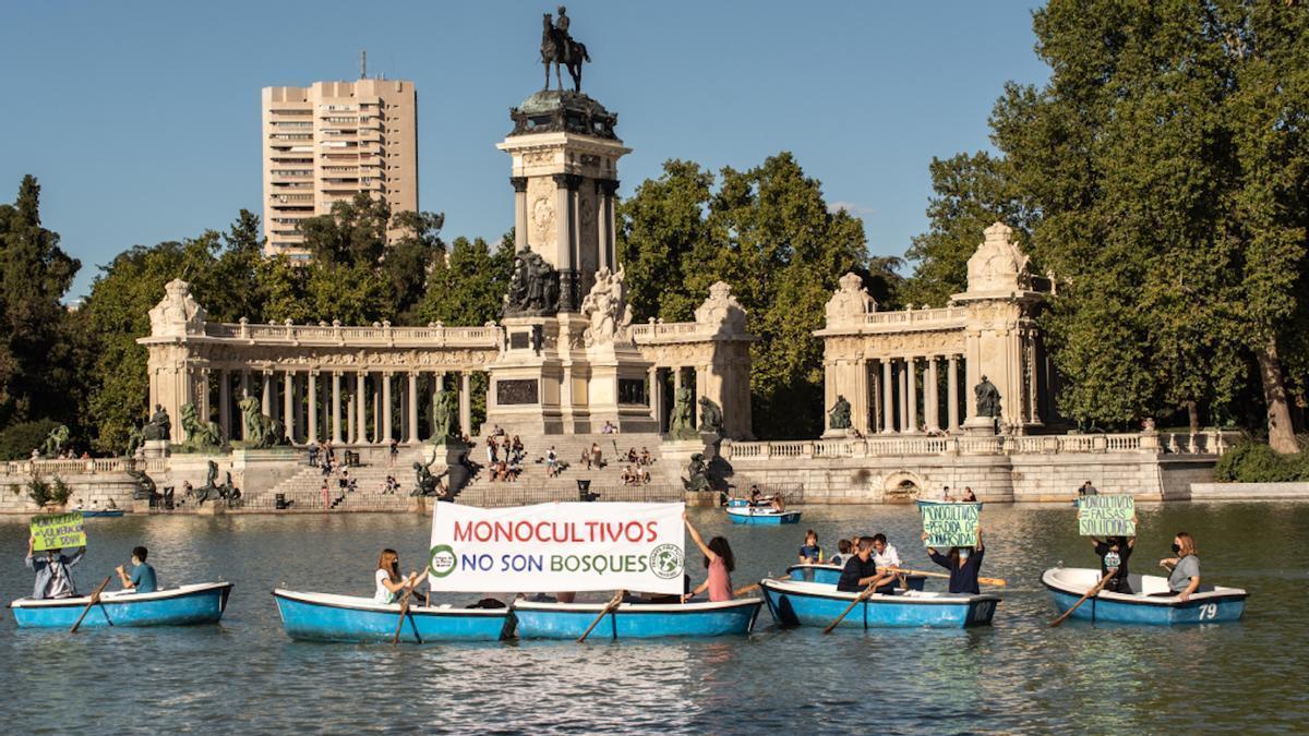 Protesta de Amigos de la Tierra en Madrid.