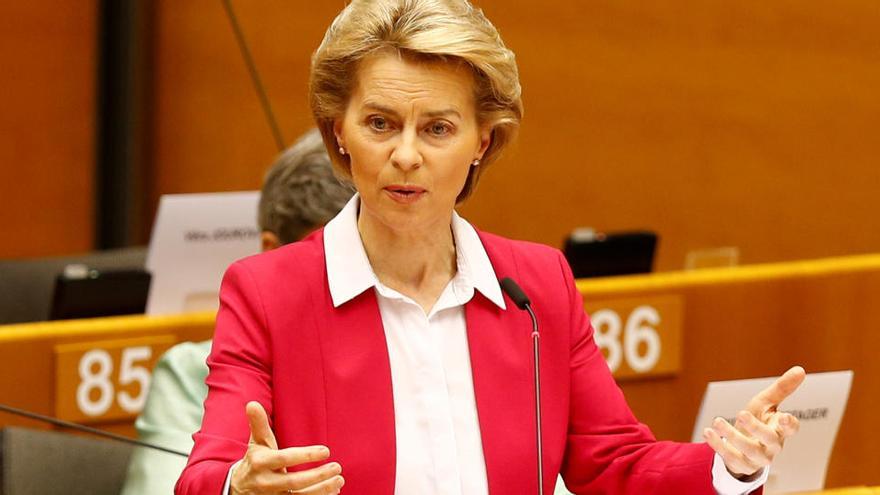 Ursula von der Leyen, ahir en una intervenció al Parlament Europeu
