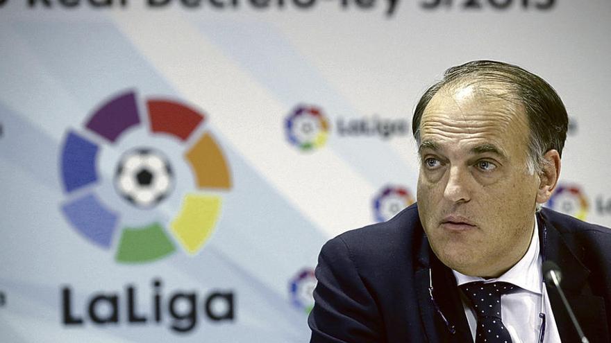 Javier Tebas, en la Liga de Fútbol Profesional.