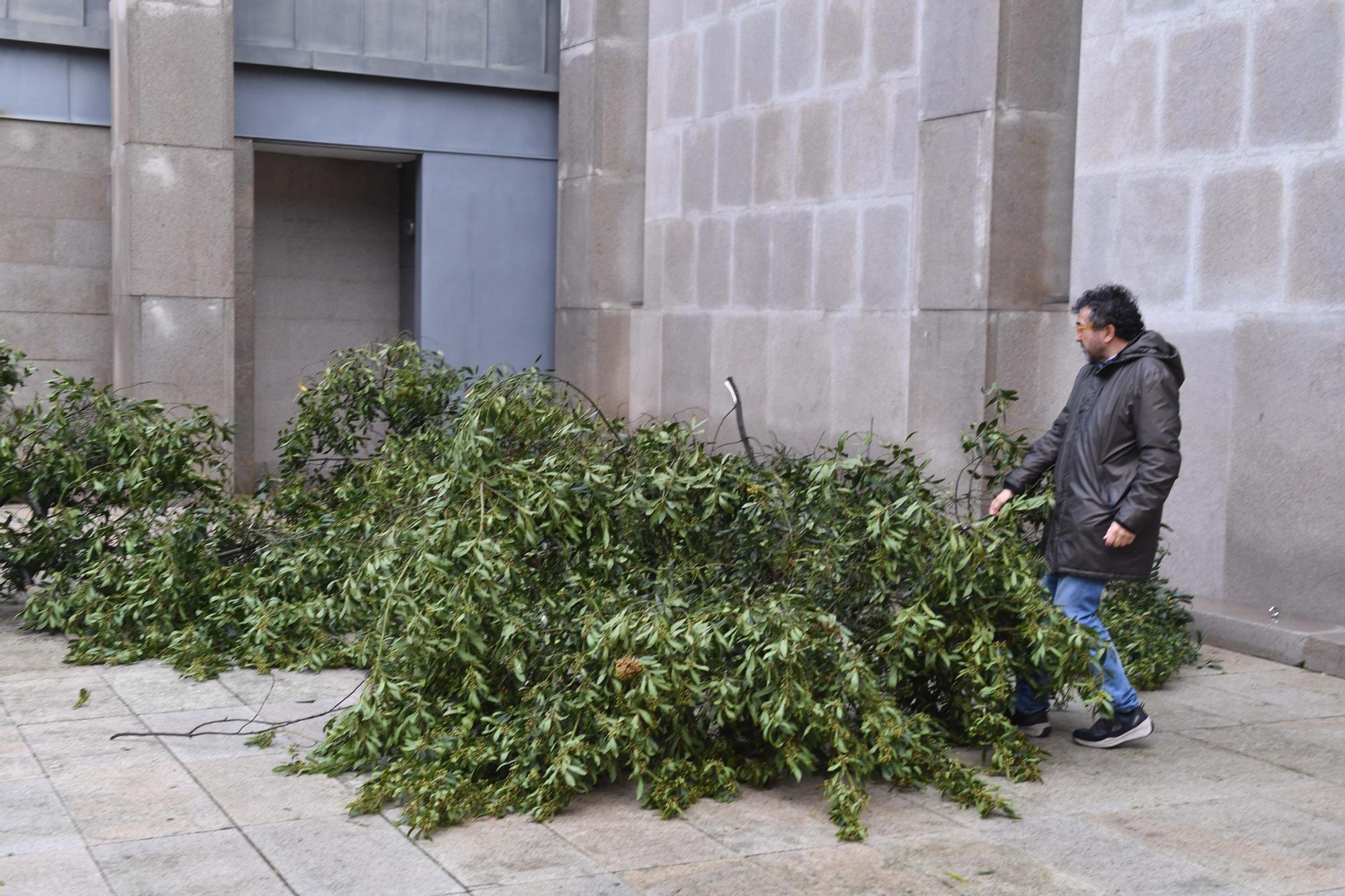 A Coruña en alerta roja: Temporal con fuerte oleaje en Riazor y rachas de más de 100 kilómetros por hora