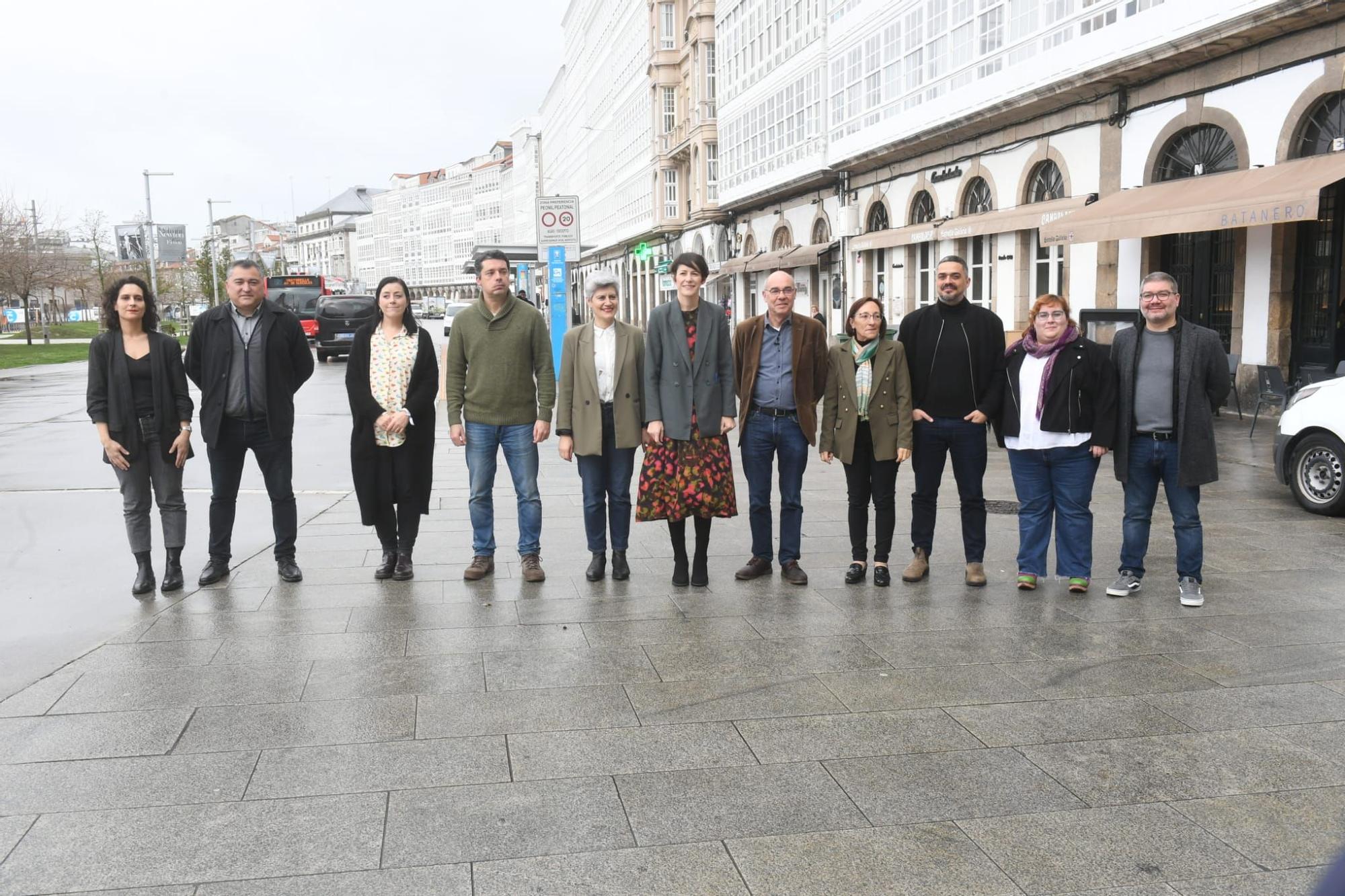 Ana Pontón, con los diputados electos por A Coruña