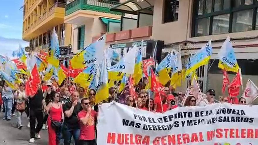Protesta de los trabajadores de hostelería en Puerto de la Cruz