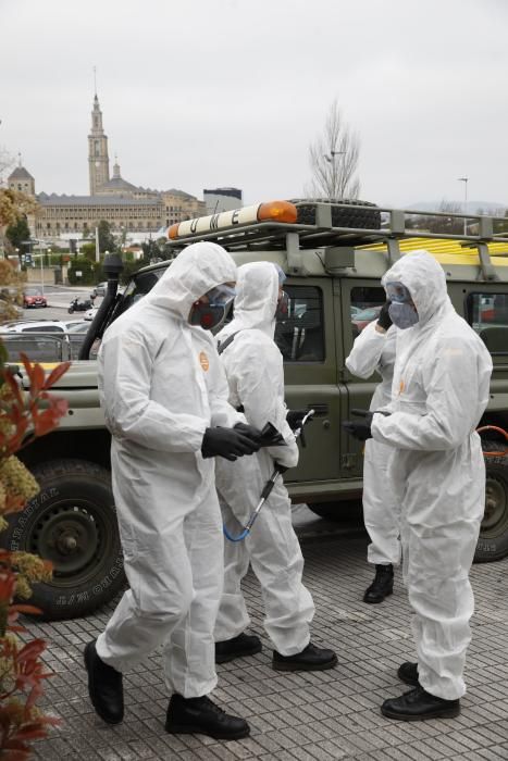 Coronavirus en Asturias: La UME, en Gijón