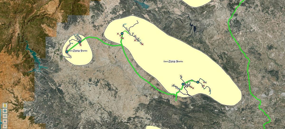 La zona 9 del Plan Eólico de la Generalitat Valenciana abarca desde Utiel hasta Chiva a través de la sierra Martés