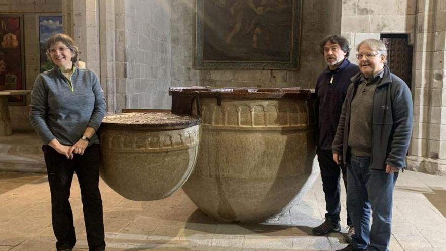 Restauren les piques baptismals de la Basílica de Castelló d’Empúries