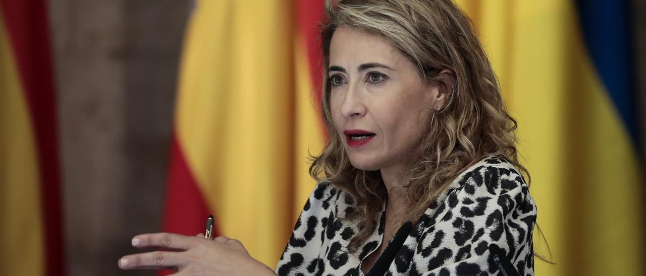 La ministra de Transportes, Movilidad y Agenda Urbana, Raquel Sánchez, ayer en su visita a València.