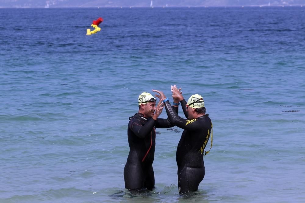 La prueba tuvo que trasladarse a Bouzas y los nadadores recorrieron 5 kilómetros hasta O Vao