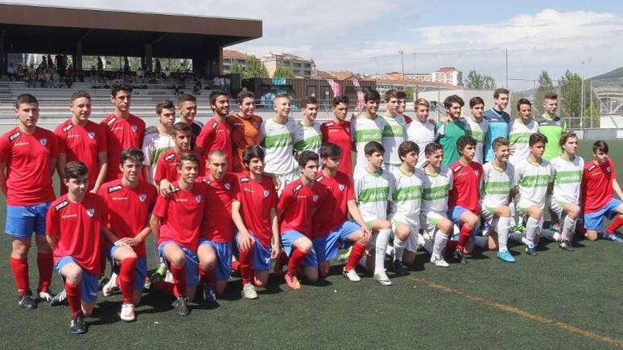 Selección de Ourense y Pabellón, ayer en Os Remedios. // Iñaki Osorio