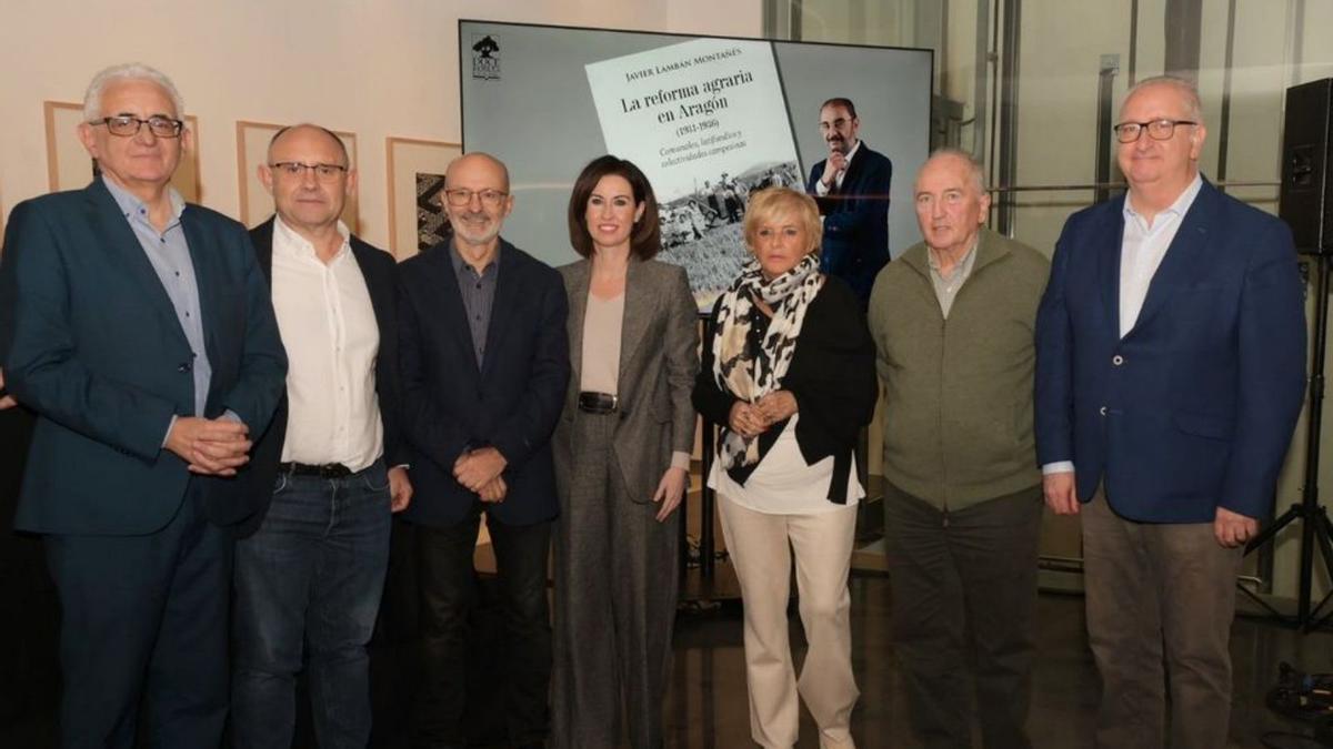 Carnicer, Abadía, Remón, Ladrero, Lázaro, Sarría y Jericó, en la presentación