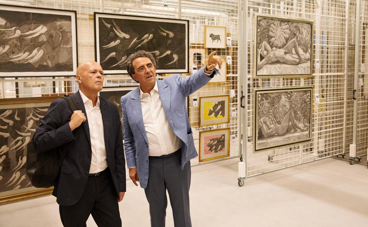 El autor con Santiago Calatrava en su archivo-museo cerca de Zúrich.