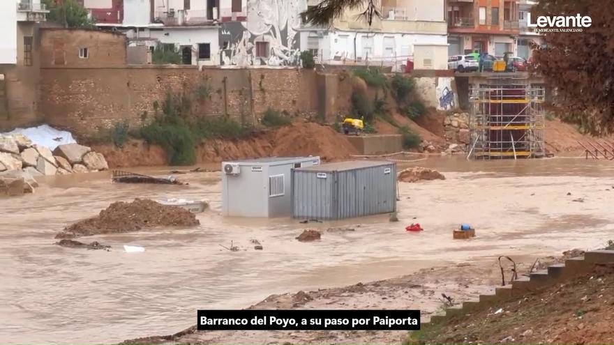 El barranco del Poyo vuelve a bajar con agua por las lluvias de Alice