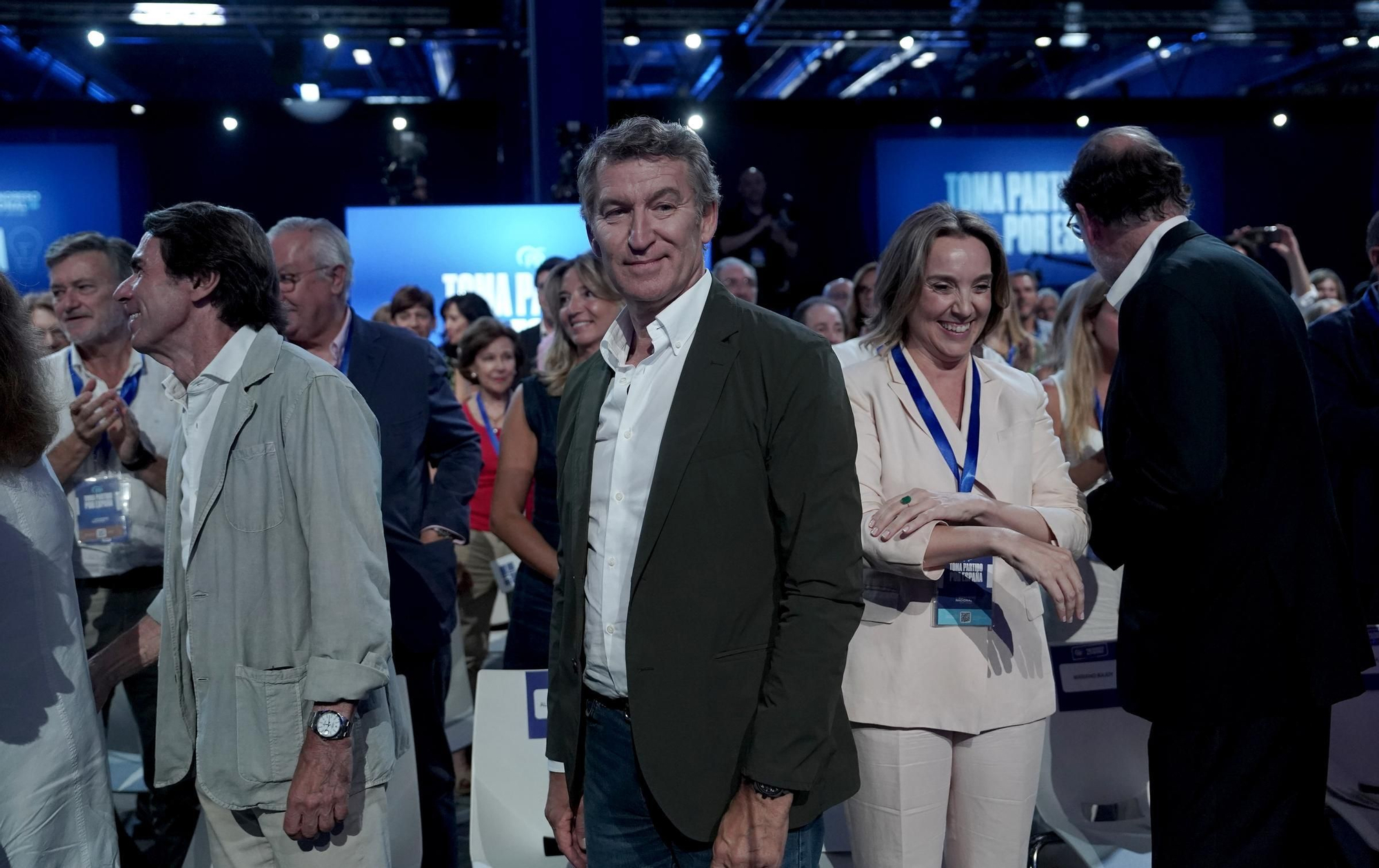 Aznar, Feijóo, Gamarra y Rajoy. Congreso Nacional del Partido Popular.