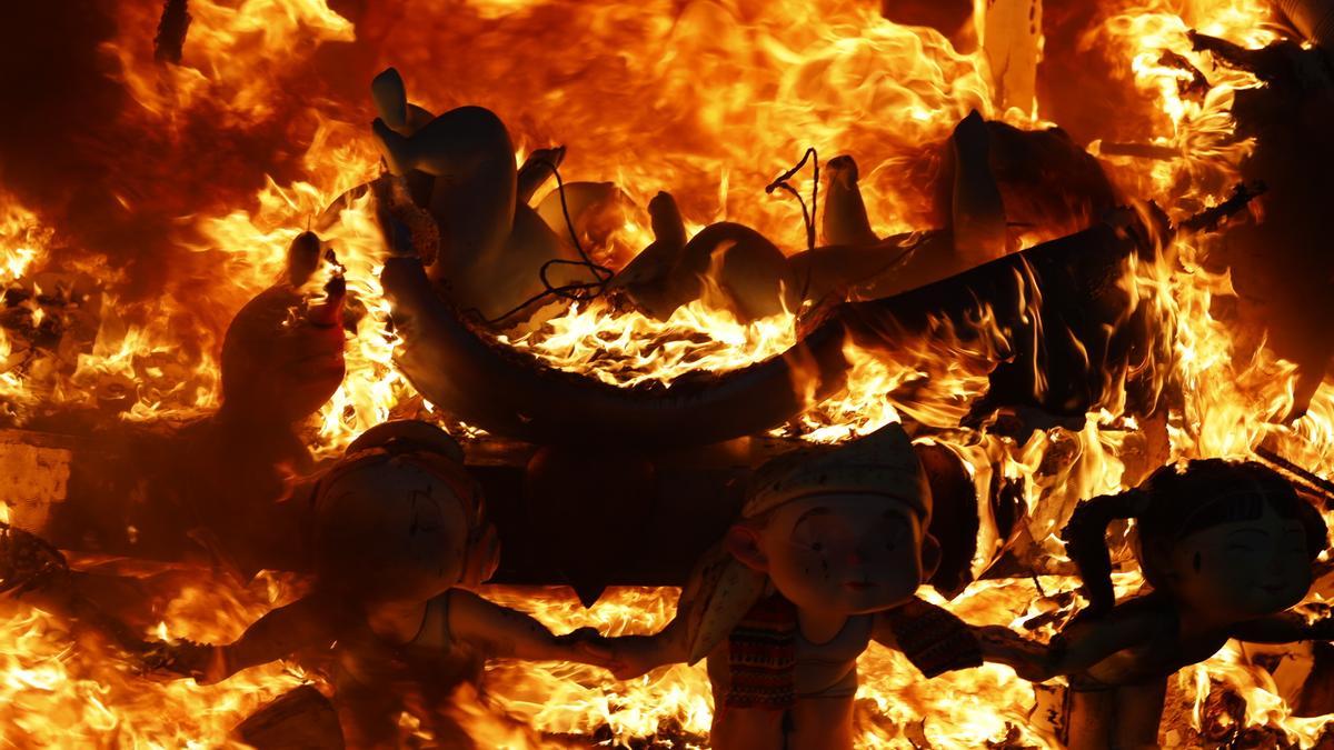 Foto de archivo de la cremà de la falla infantil de Convento Jerusalén.