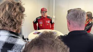 Marc Márquez (Ducti), hoy, ante los periodistas en la previa del GP de Francia.