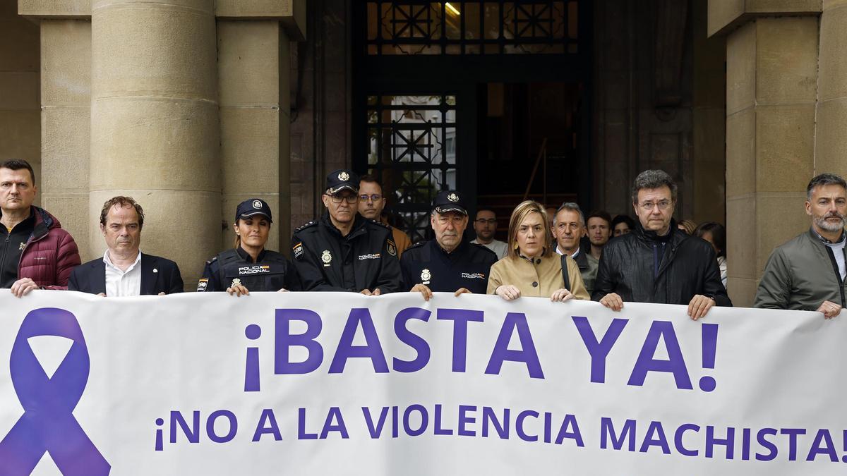 Una concentración en contra de la violencia machista.