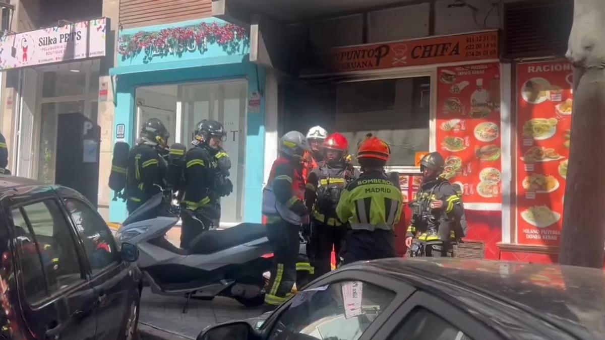 Cuatro personas resultan heridas en un incendio de un restaurante en Chamartín