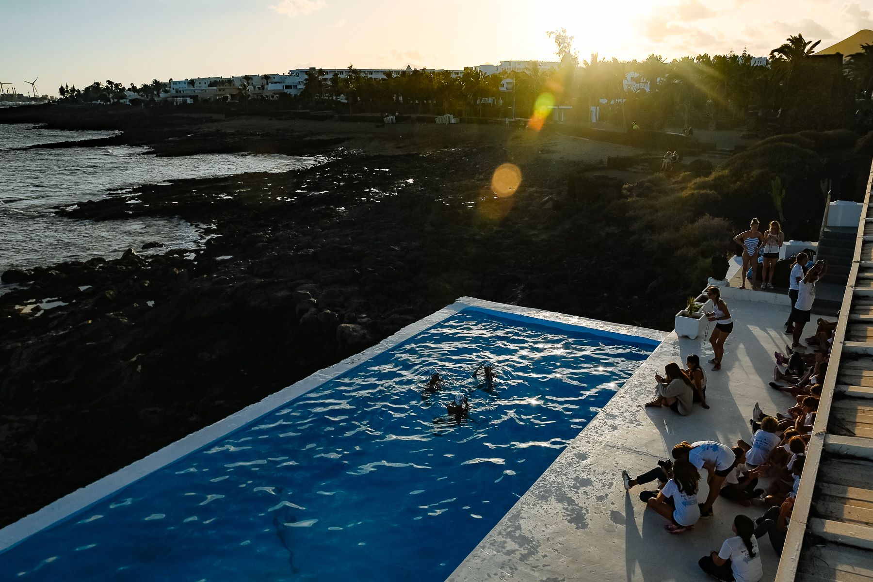 Exhibición del VIII Campus Lanzarote Sincro con Gemma Mengual, entre otras nadadoras