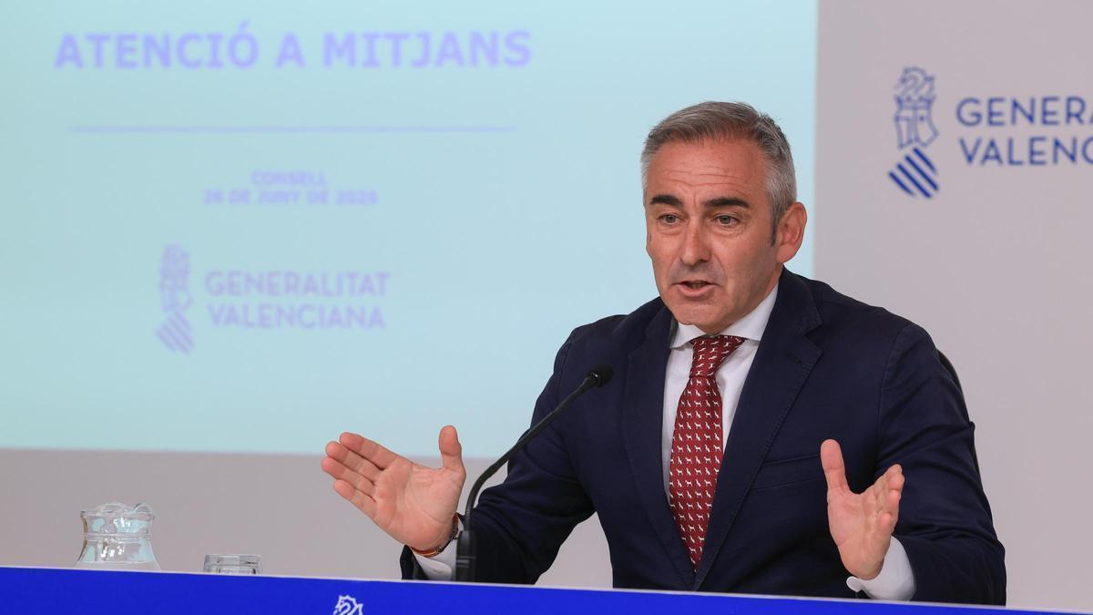 El portavoz del Consell, Miguel Barrachina, comparece tras la reunión semanal del Ejecutivo valenciano.