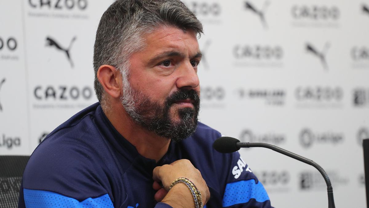 Gennaro Gattuso en la rueda de prensa previa al Elche