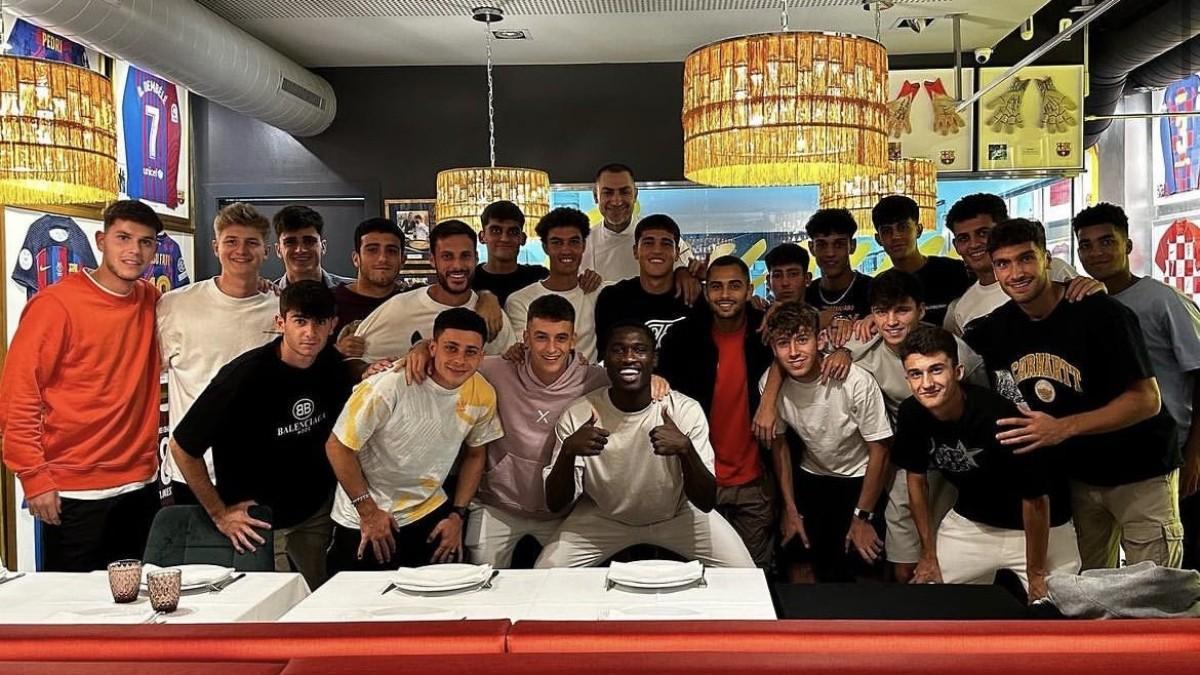 Cena de los jugadores del Barça Atlètic en Barcelona